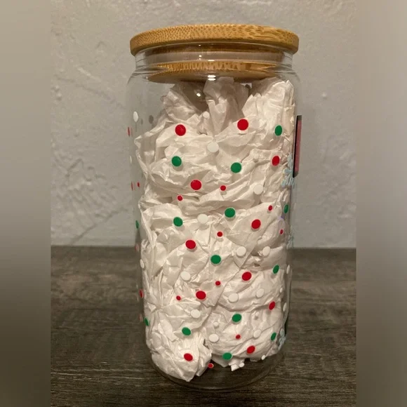 Hand Crafted Holly Jolly Goofy Glass Tumbler - Picture 5 of 7
